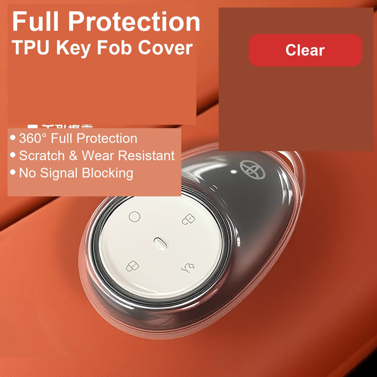 Compatible with Toyota bZ3X Key Fob Cover, Full Coverage Crystal Clear TPU Key Fob Shell Protector Case