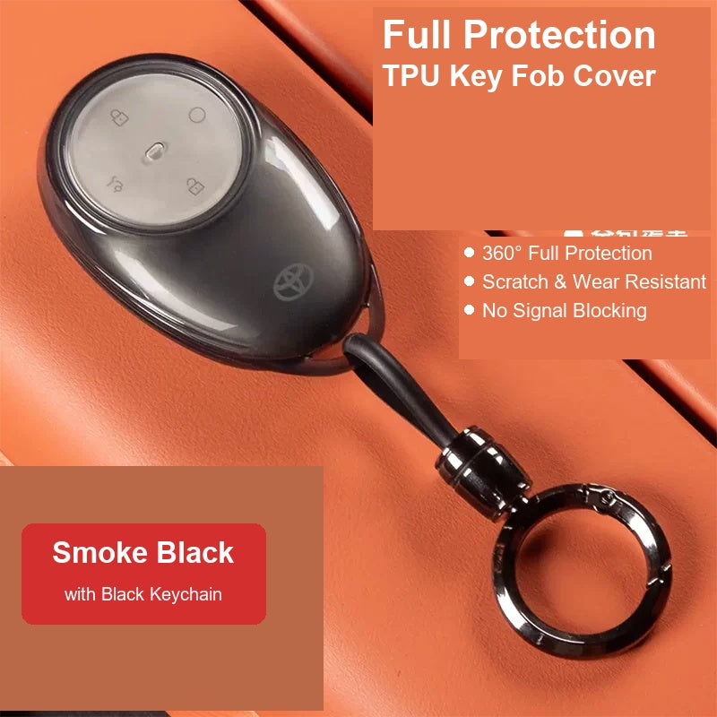 Compatible with Toyota bZ3X Key Fob Cover, Full Coverage Crystal Clear TPU Key Fob Shell Protector Case