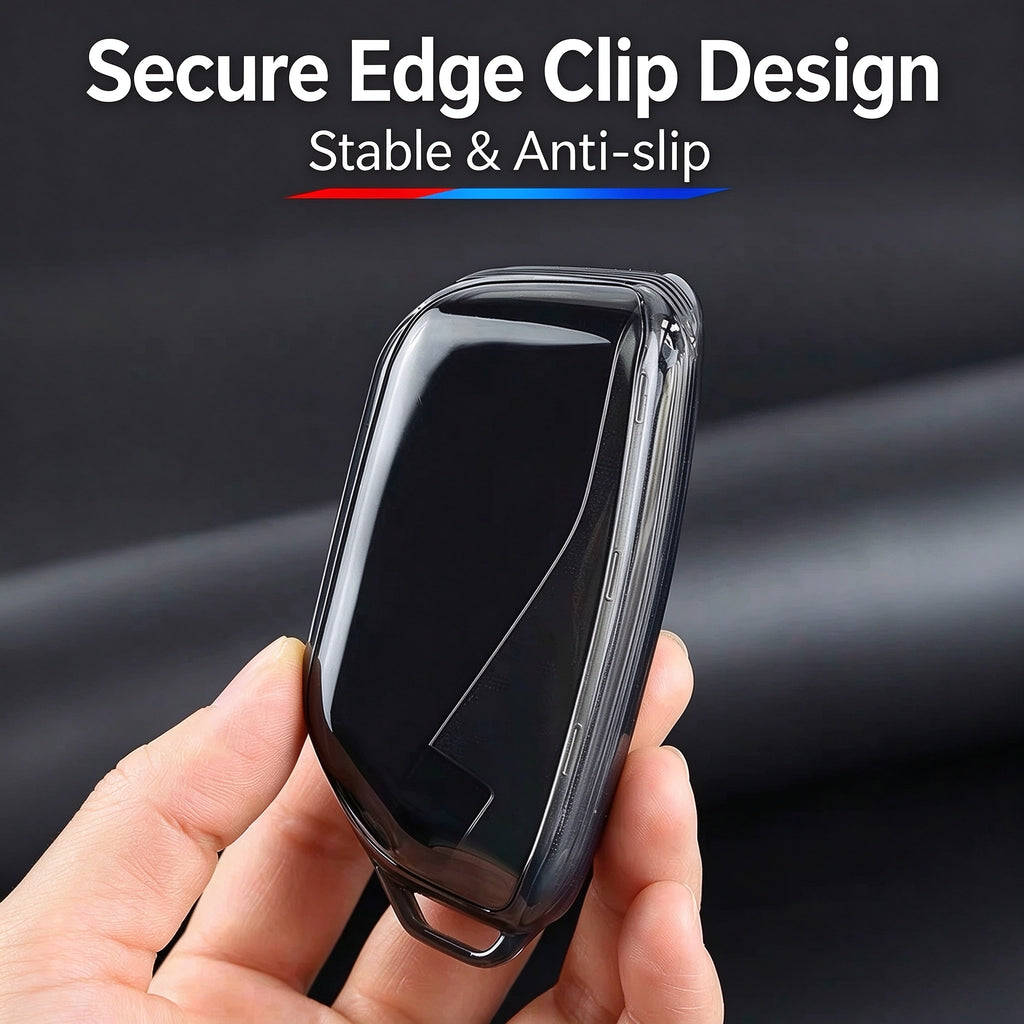 TPU Key Fob Cover for BMW X5, Soft Full Protection Key Case, Anti-Scratch Anti-Fall with Key Ring