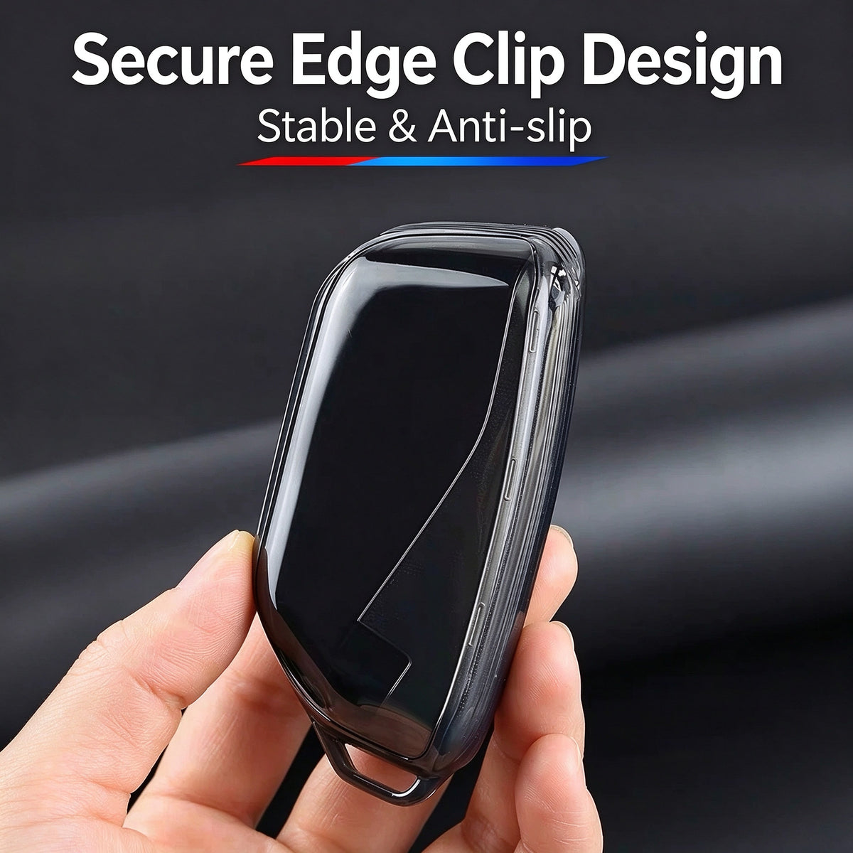 TPU Key Fob Cover for BMW X5, Soft Full Protection Key Case, Anti-Scratch Anti-Fall with Key Ring