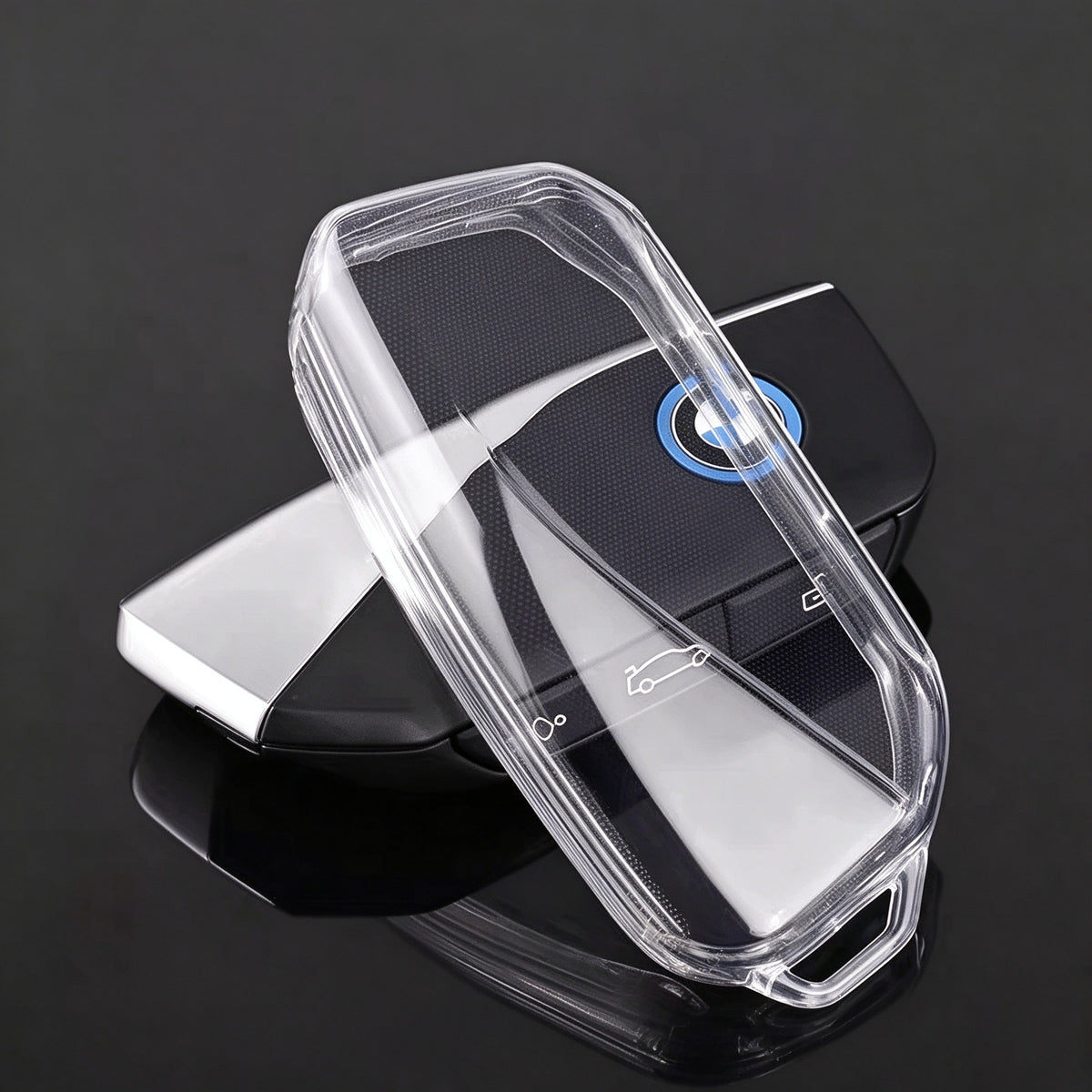 TPU Key Fob Cover for BMW X5, Soft Full Protection Key Case, Anti-Scratch Anti-Fall with Key Ring
