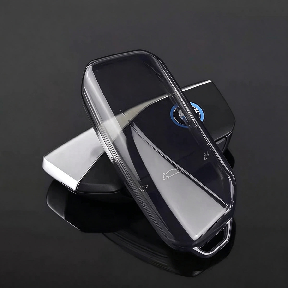 TPU Key Fob Cover for BMW X5, Soft Full Protection Key Case, Anti-Scratch Anti-Fall with Key Ring