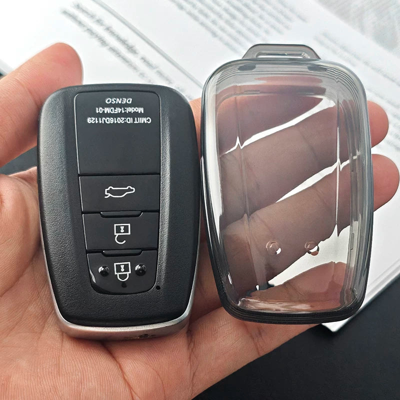 TPU Clear Key Fob Cover for Toyota — Soft Transparent Remote Key Protector Case