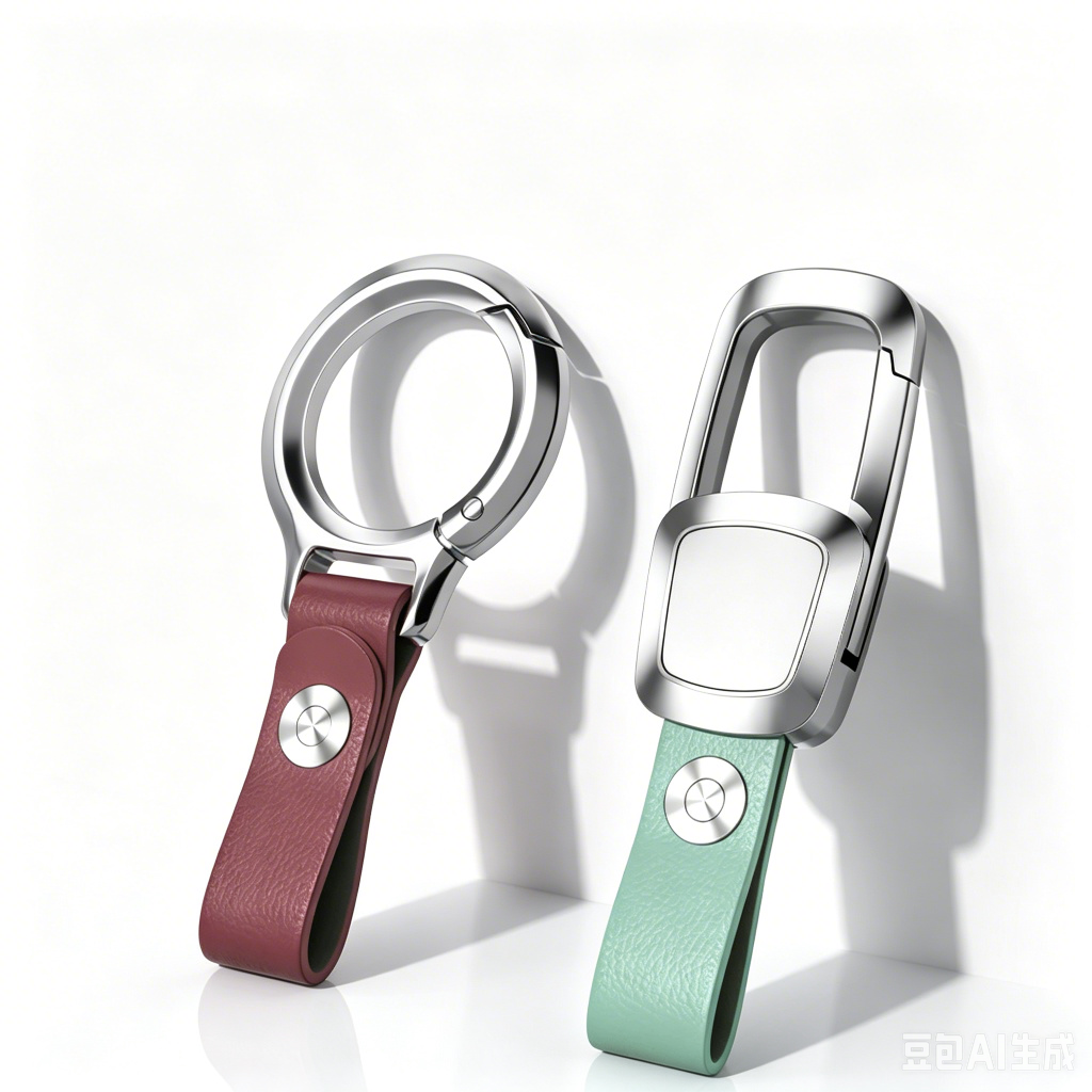 Premium Stainless Steel Leather Keychain — Universal Car Key Holder