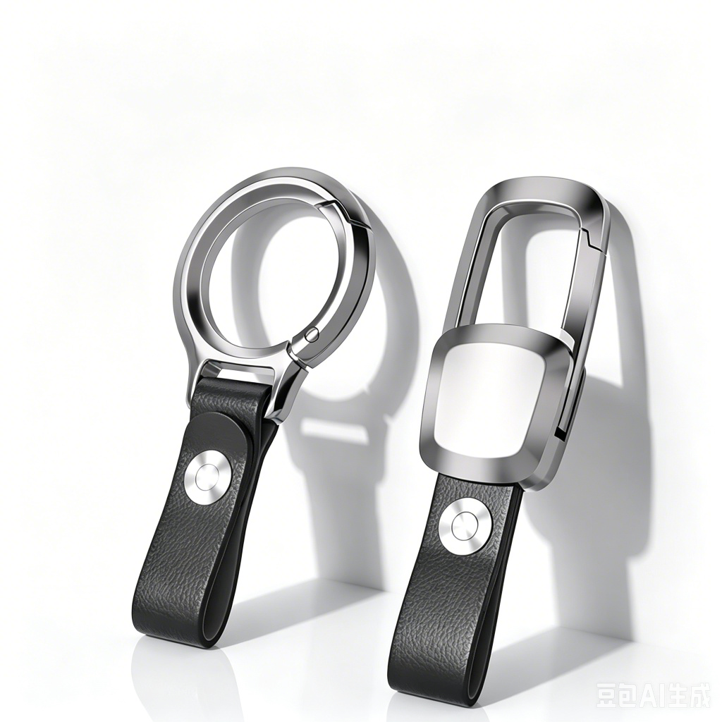 Premium Stainless Steel Leather Keychain — Universal Car Key Holder