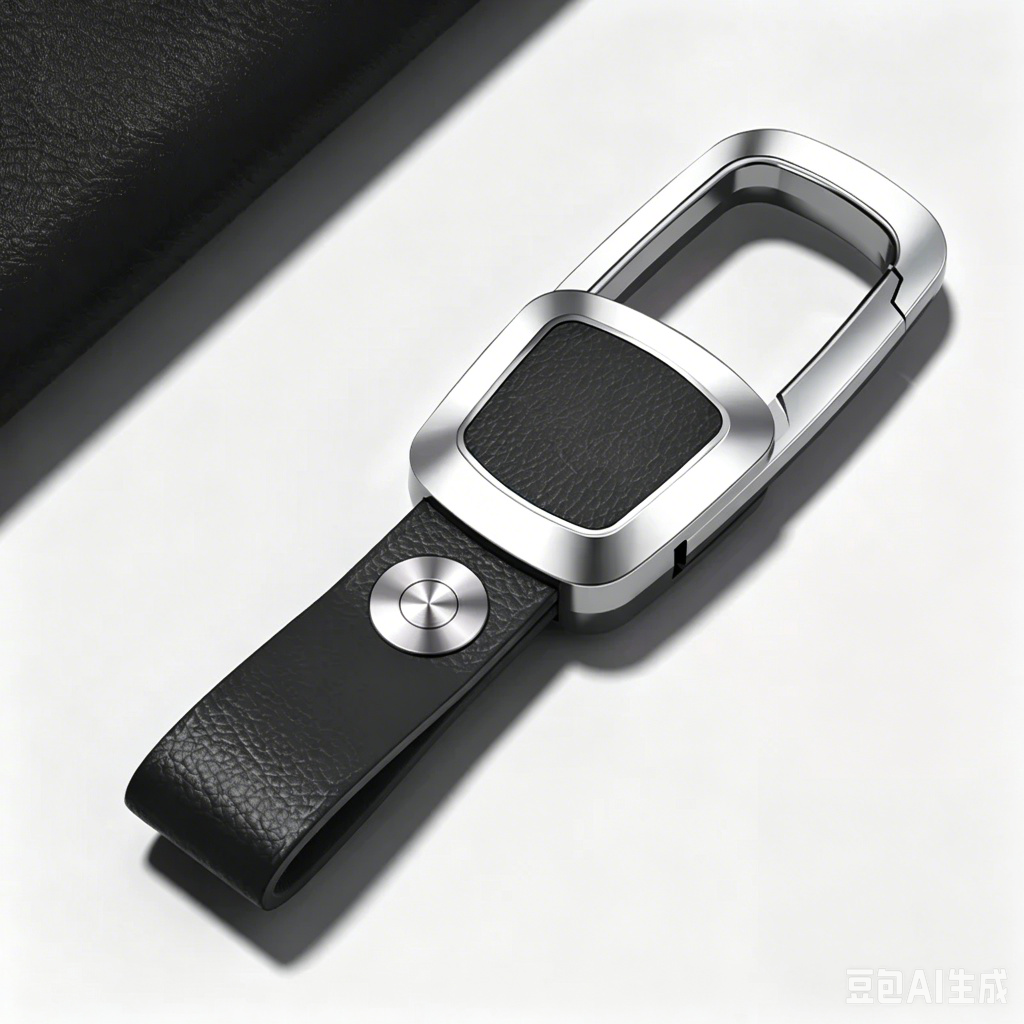Premium Stainless Steel Leather Keychain — Universal Car Key Holder
