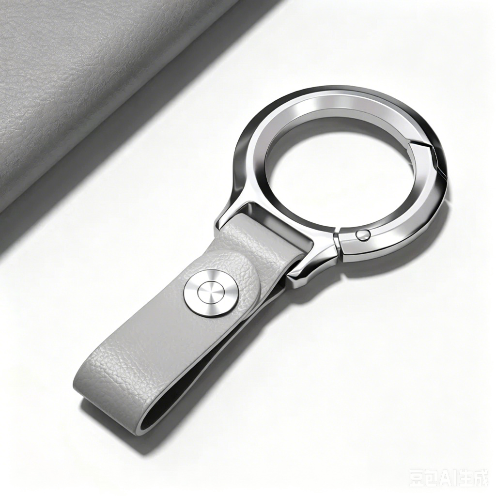 Premium Stainless Steel Leather Keychain — Universal Car Key Holder
