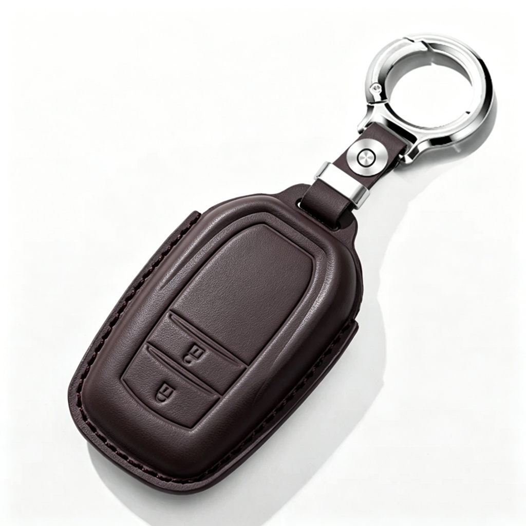 Genuine Leather Key Fob Cover for Toyota — Premium Car Key Protector Case