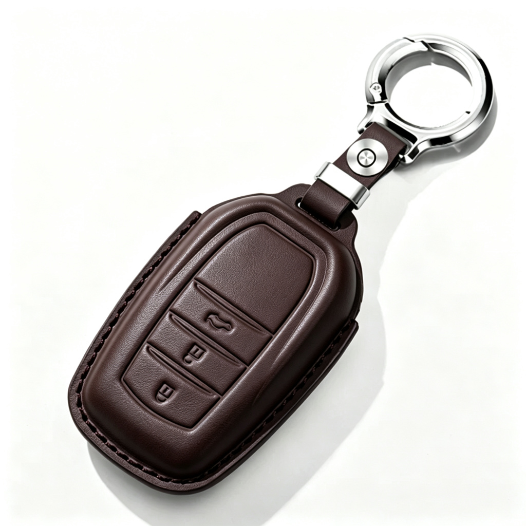 Genuine Leather Key Fob Cover for Toyota — Premium Car Key Protector Case
