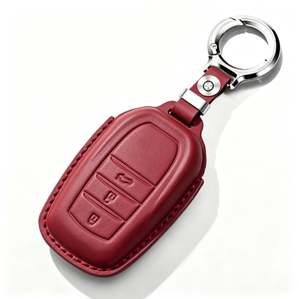 Genuine Leather Key Fob Cover for Toyota — Premium Car Key Protector Case