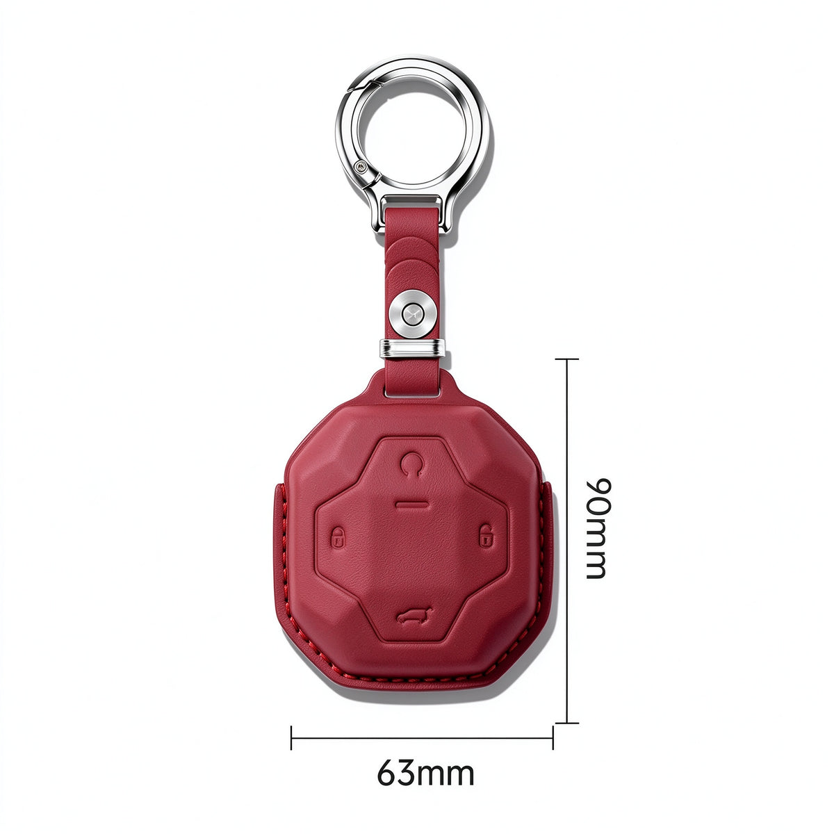 Genuine Leather Car Key Cover for Jetour T2 2021-2026 - Top Layer Cowhide Key Fob Case, Signal Friendly, Waterproof Dustproof Heat Resistant, with Keychain