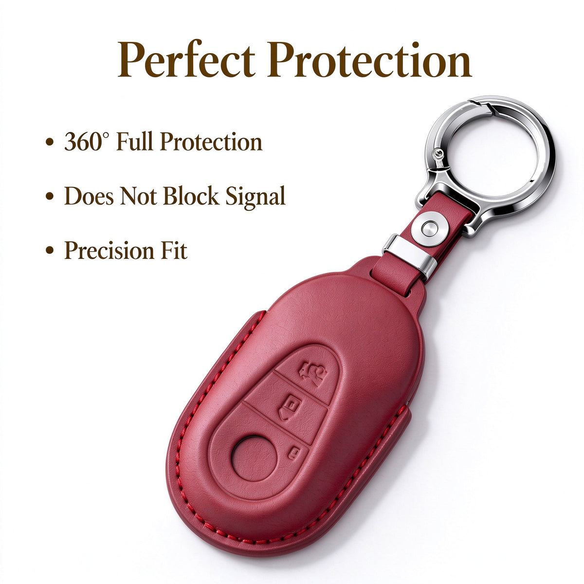 Genuine Leather Key Cover for Mercedes Benz C E GLC S-Class - Style D
