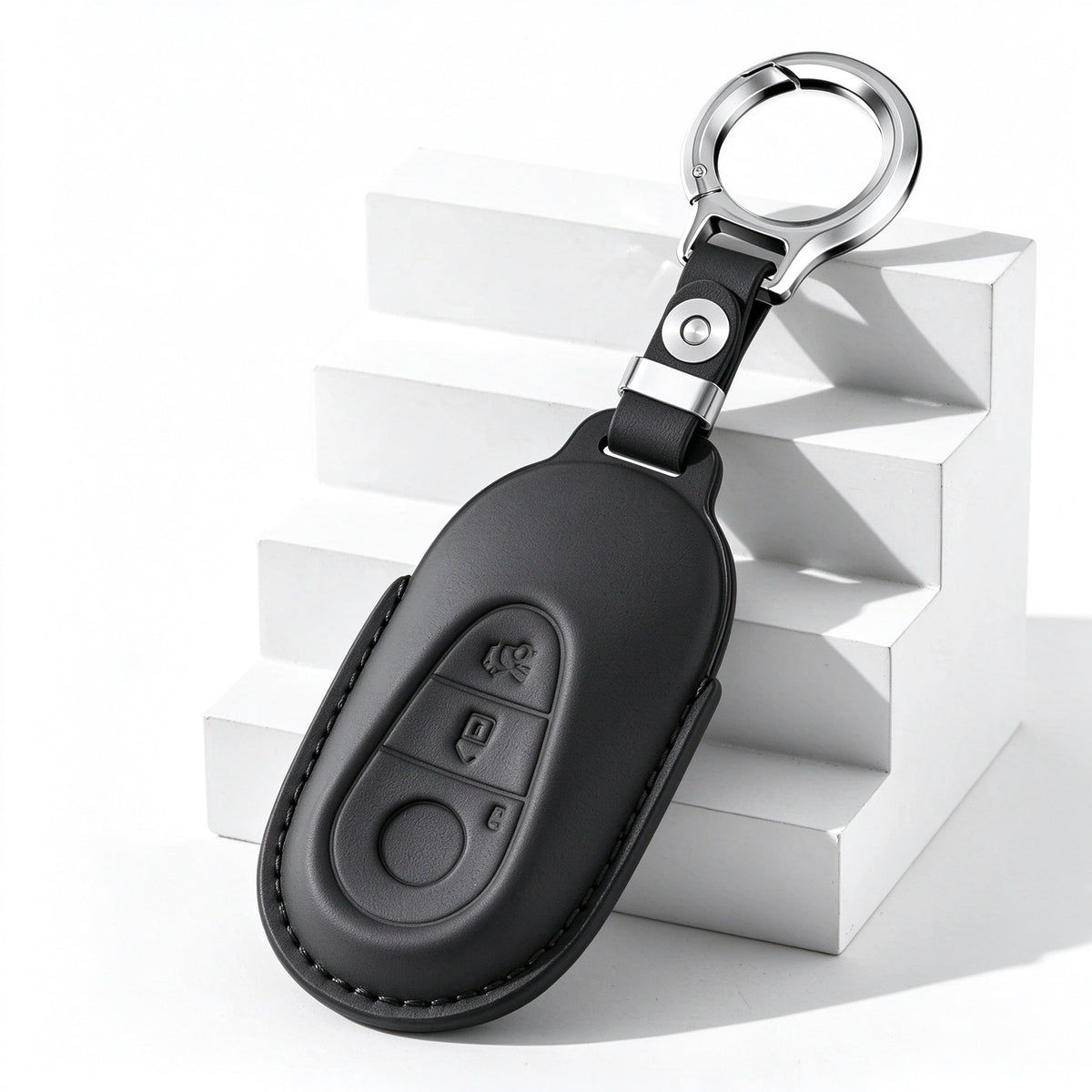 Genuine Leather Key Cover for Mercedes Benz C E GLC S-Class - Style D