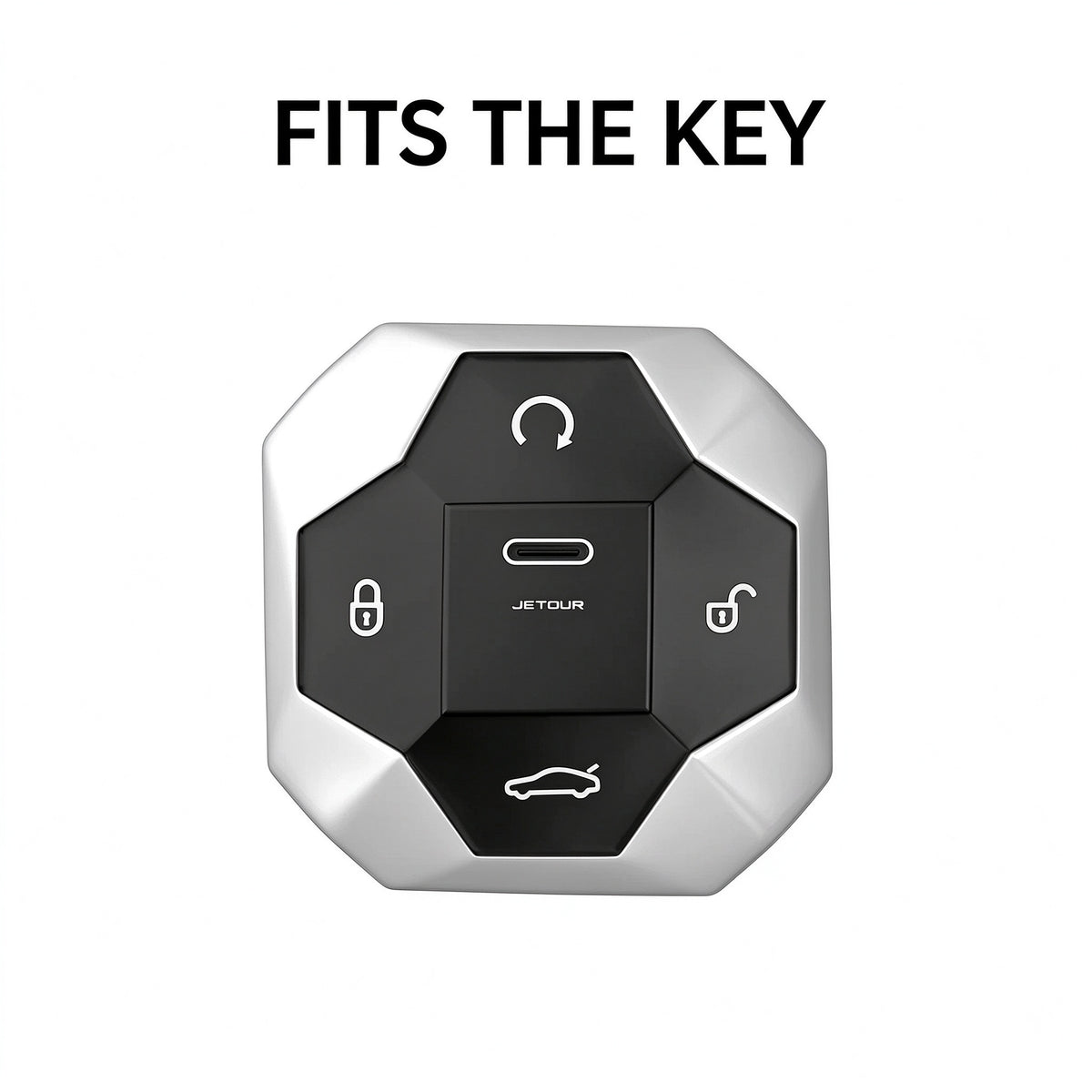 Genuine Leather Car Key Cover for Jetour T2 2021-2026 - Top Layer Cowhide Key Fob Case, Signal Friendly, Waterproof Dustproof Heat Resistant, with Keychain