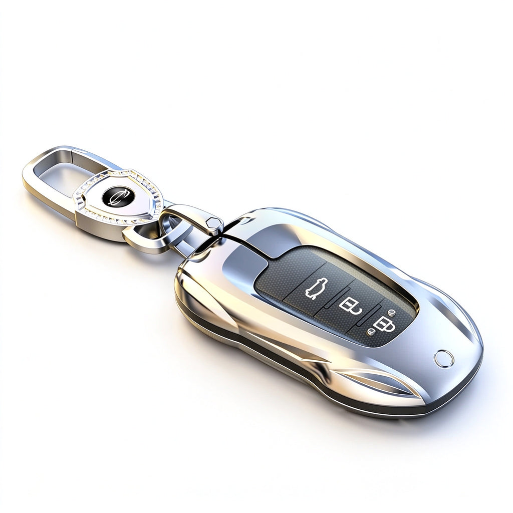 Luxury Zinc Alloy Key Fob Cover for Toyota Camry RAV4 Corolla Highlander – Full Protection Shell, Model A