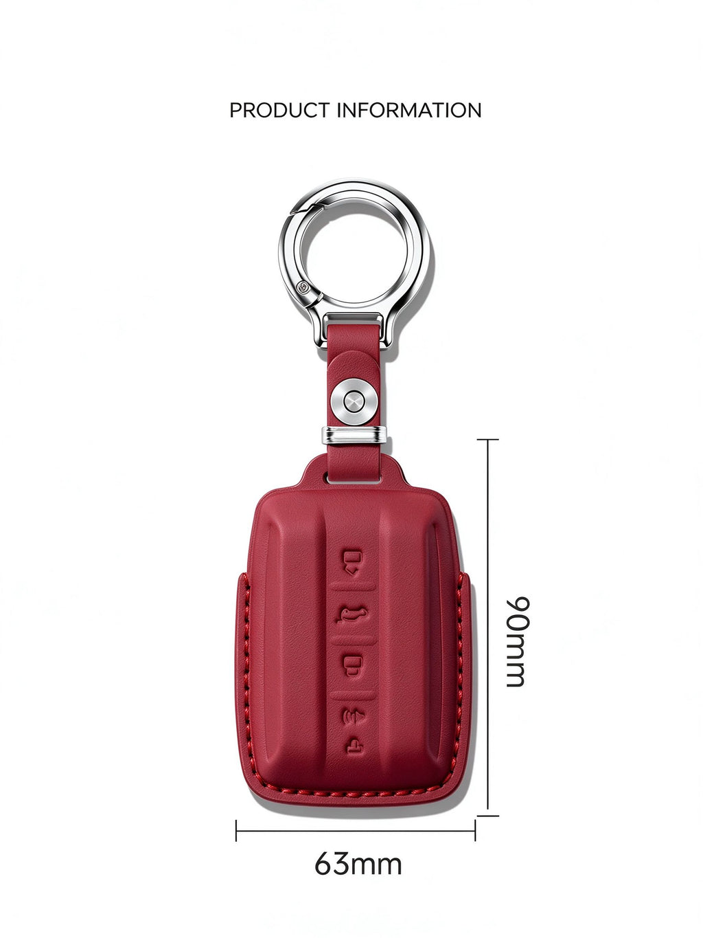 Premium Genuine Leather Car Key Fob Cover for GWM Tank 300/500, Top Grain Cowhide Key Case, Waterproof Dustproof Heatproof, Signal Unblocked
