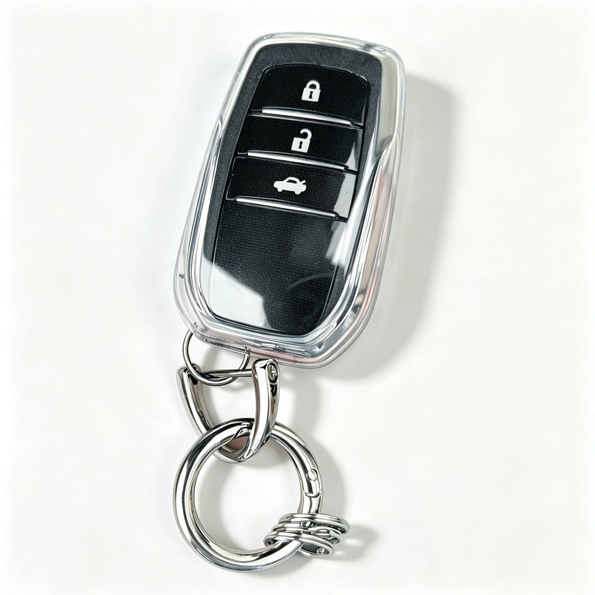 TPU Clear Key Fob Cover for Toyota — Soft Transparent Remote Key Protector Case