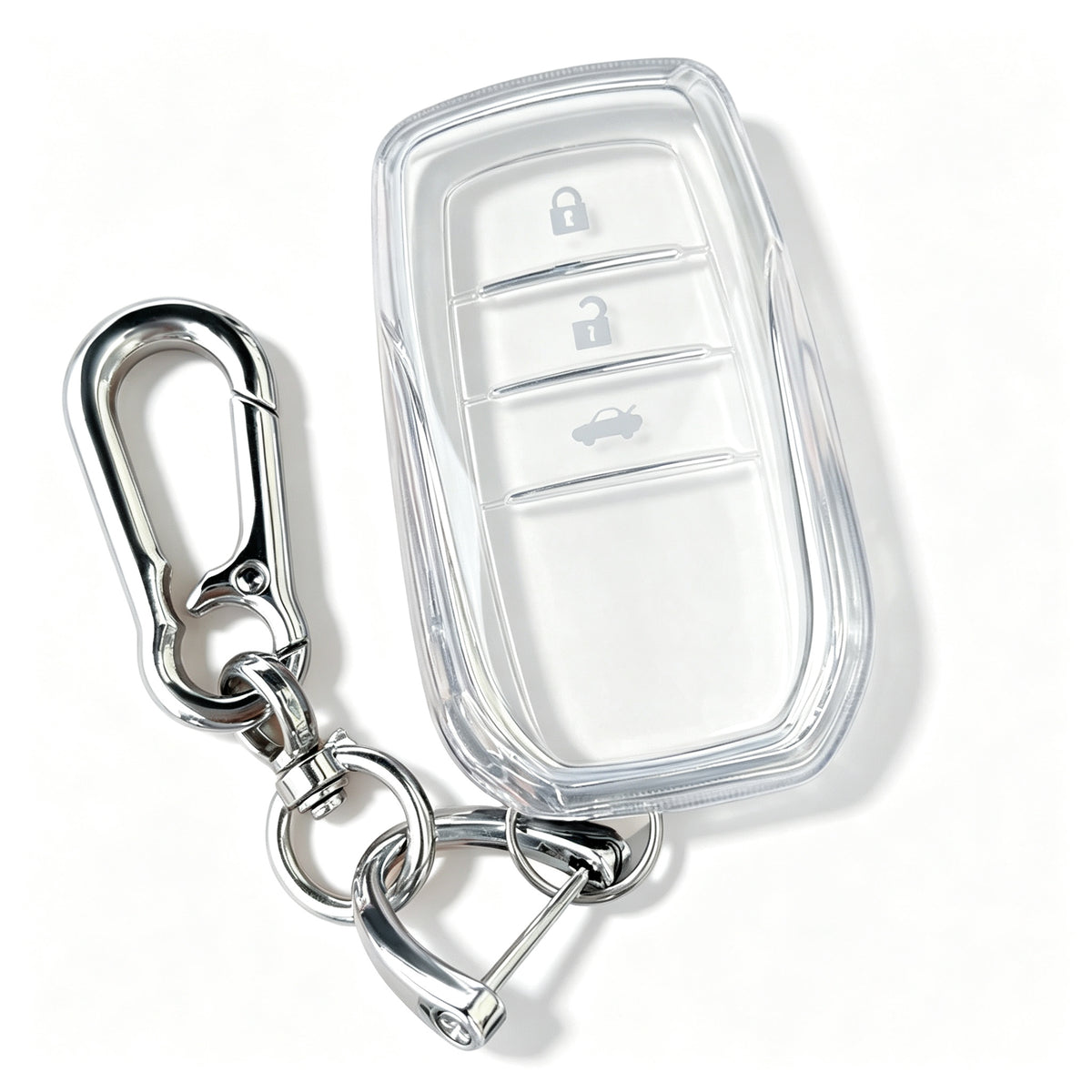 TPU Clear Key Fob Cover for Toyota — Soft Transparent Remote Key Protector Case