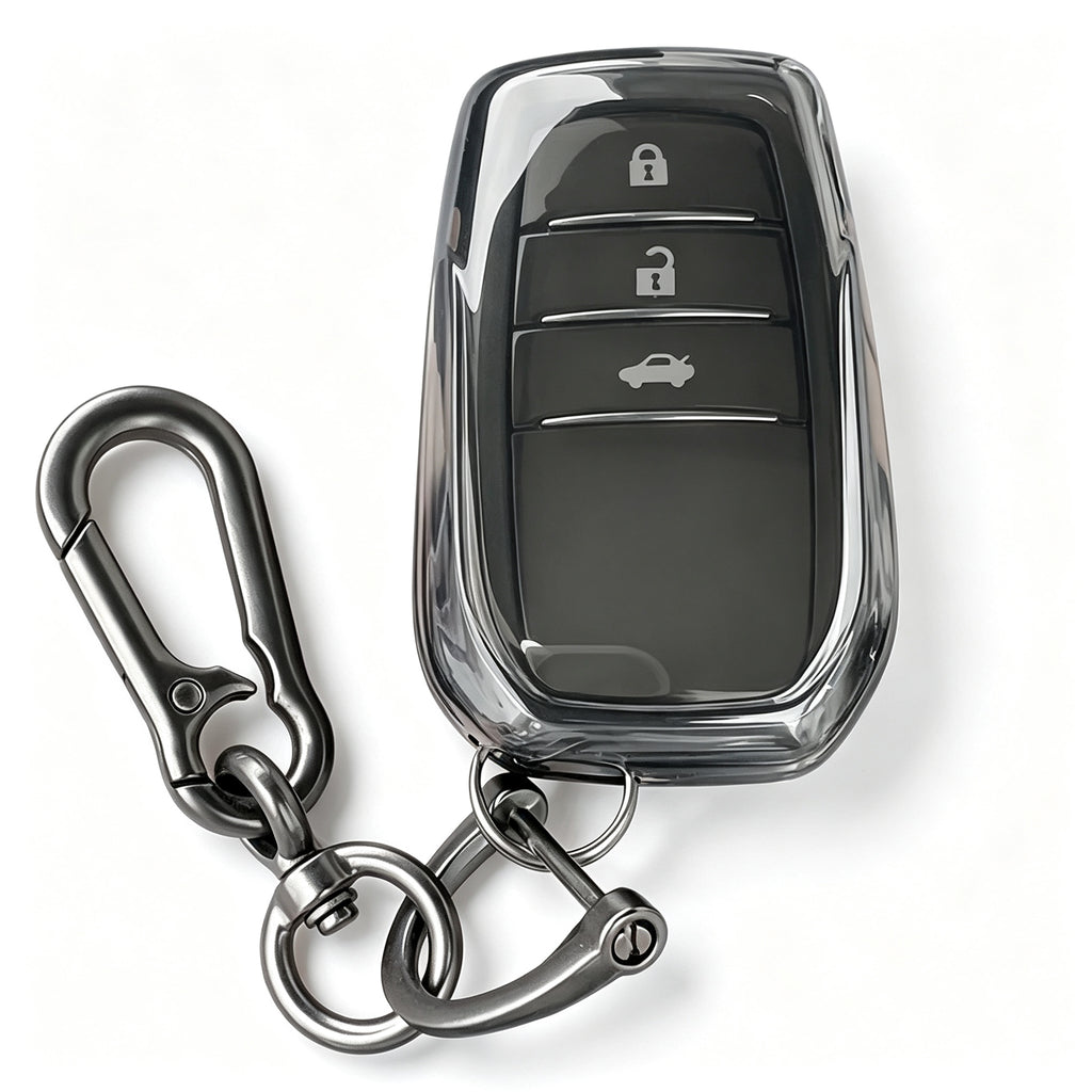 TPU Clear Key Fob Cover for Toyota — Soft Transparent Remote Key Protector Case