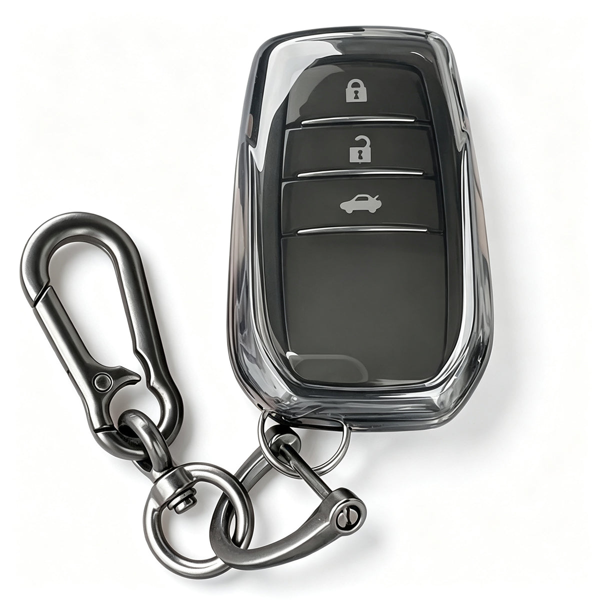 TPU Clear Key Fob Cover for Toyota — Soft Transparent Remote Key Protector Case