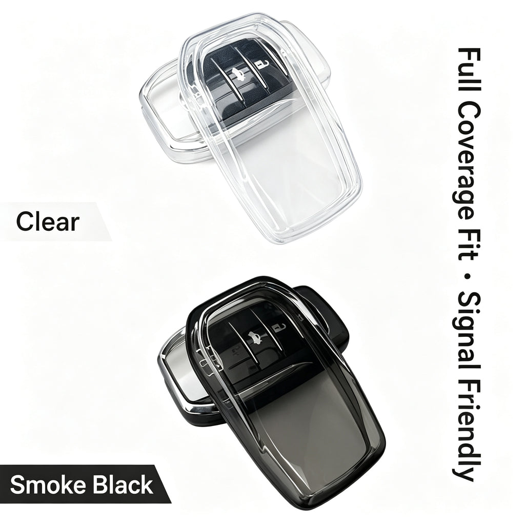 TPU Clear Key Fob Cover for Toyota — Soft Transparent Remote Key Protector Case