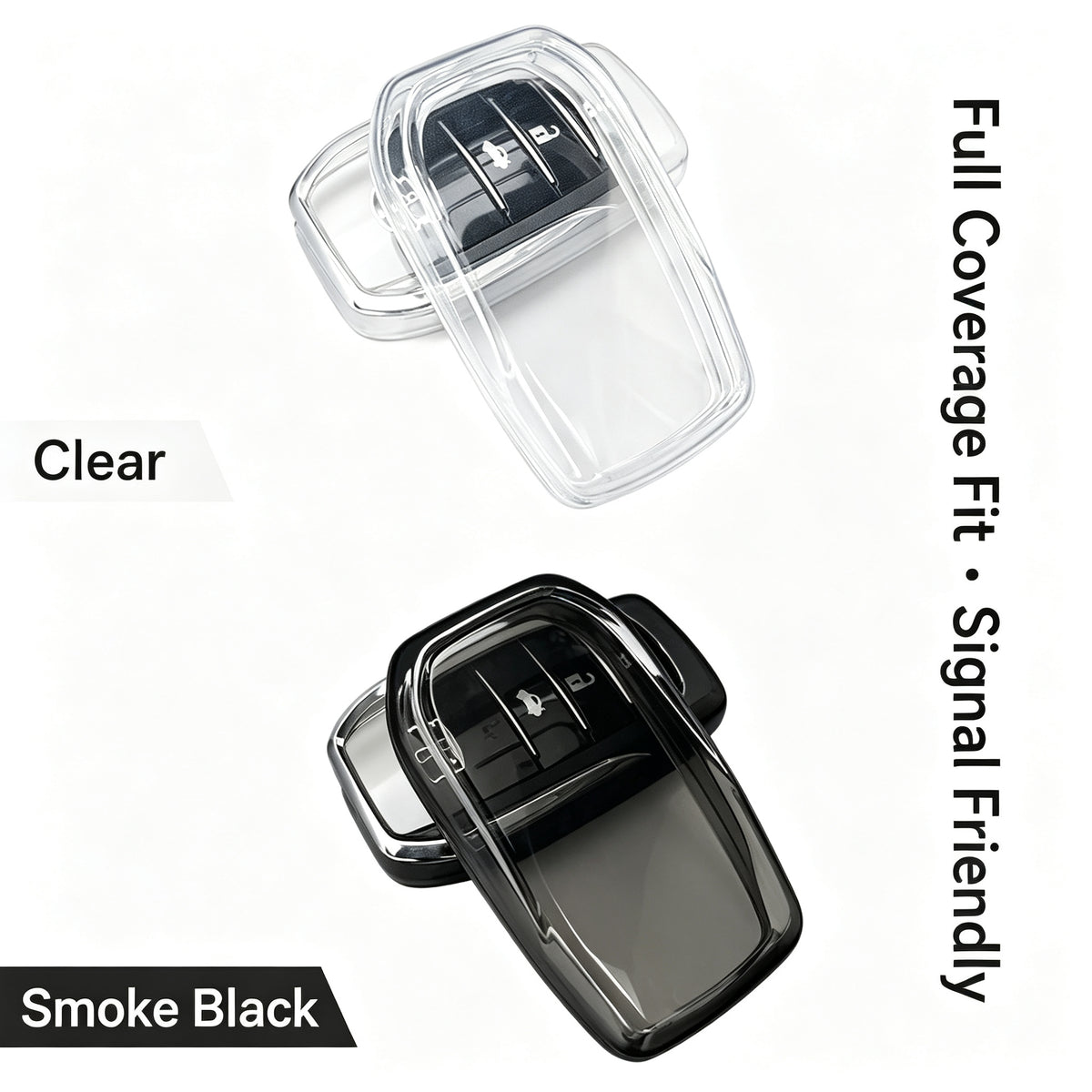 TPU Clear Key Fob Cover for Toyota — Soft Transparent Remote Key Protector Case