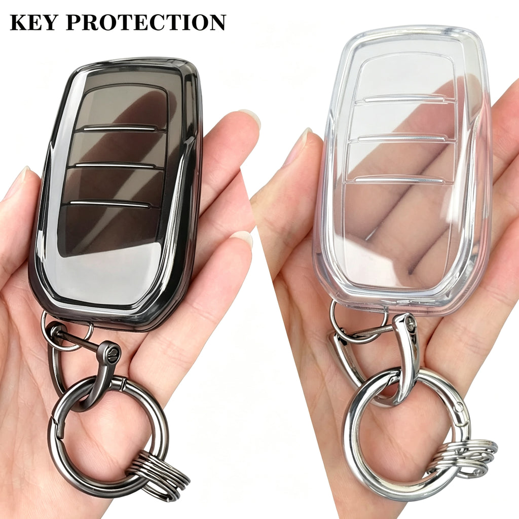 TPU Clear Key Fob Cover for Toyota — Soft Transparent Remote Key Protector Case
