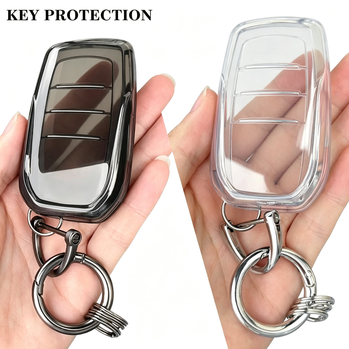 TPU Clear Key Fob Cover for Toyota — Soft Transparent Remote Key Protector Case