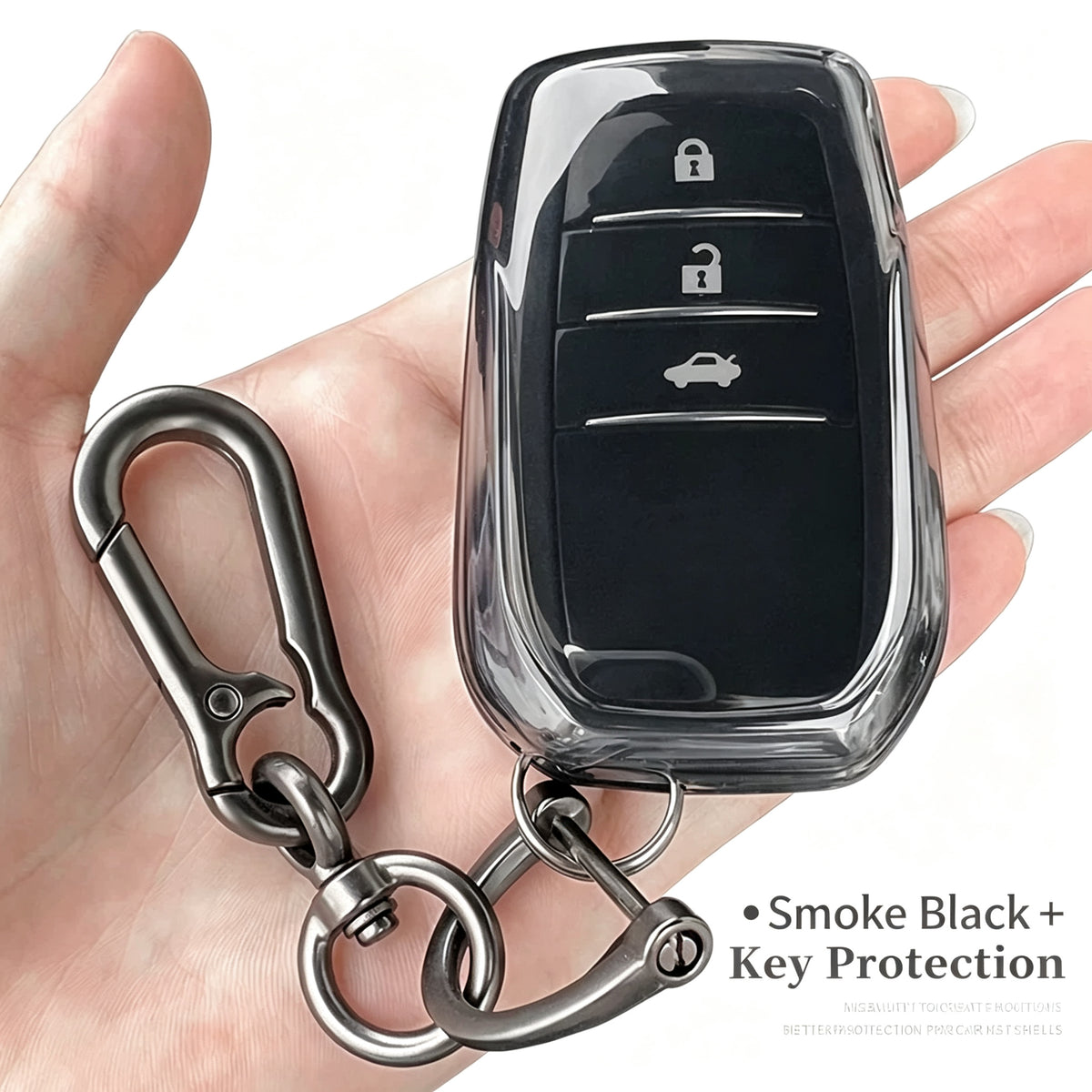 TPU Clear Key Fob Cover for Toyota — Soft Transparent Remote Key Protector Case