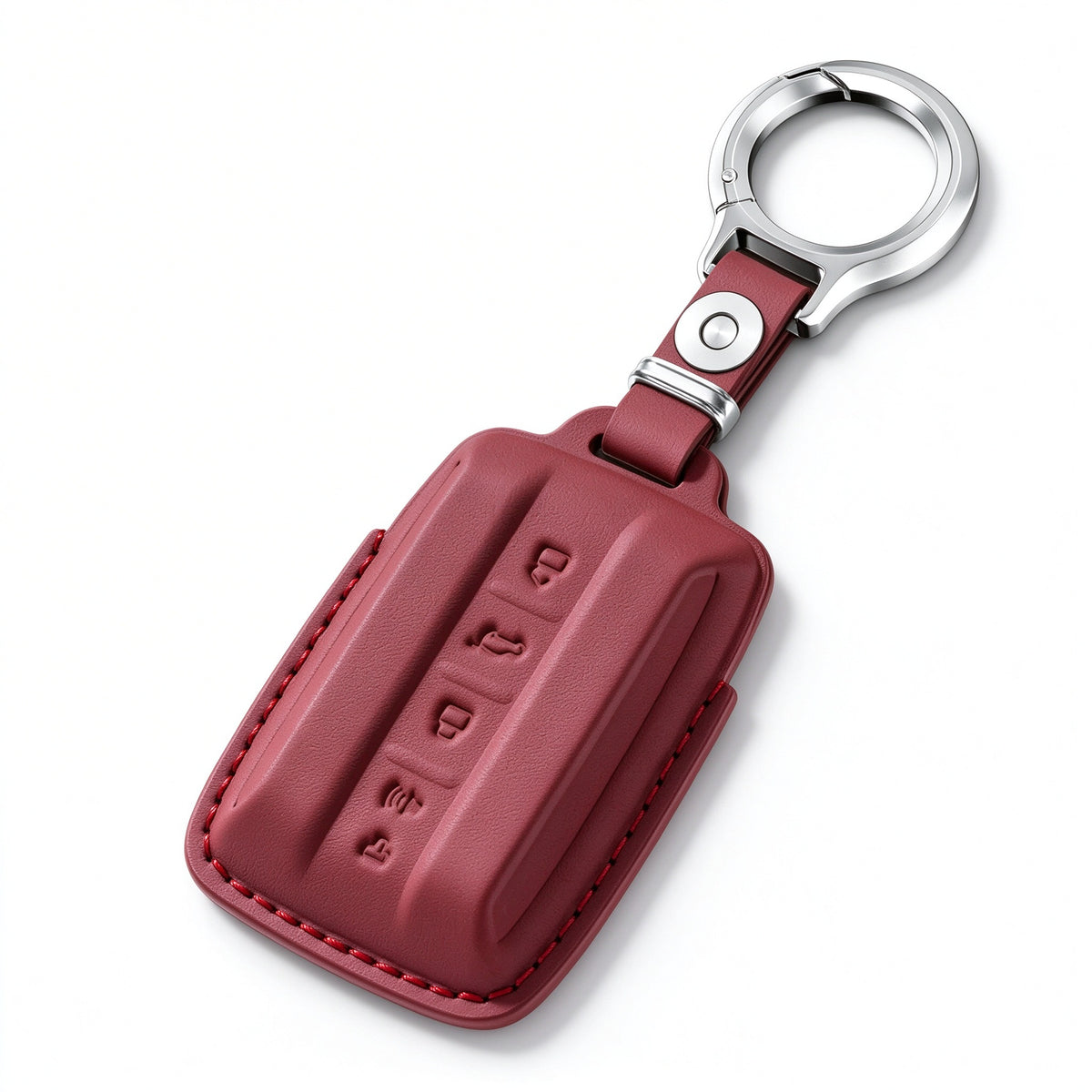 Premium Genuine Leather Car Key Fob Cover for GWM Tank 300/500, Top Grain Cowhide Key Case, Waterproof Dustproof Heatproof, Signal Unblocked